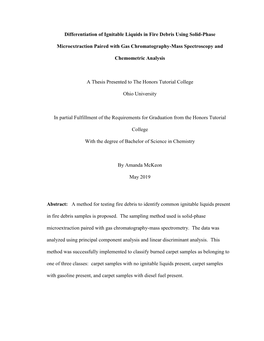 Differentiation of Ignitable Liquids in Fire Debris Using Solid-Phase