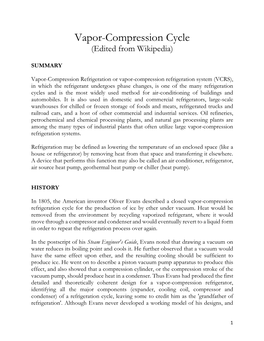 Vapor-Compression Cycle (Edited from Wikipedia)