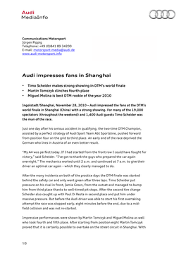 Audi Impresses Fans in Shanghai