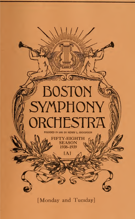 Boston Symphony Orchestra Concert Programs, Season 58,1938