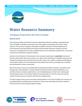 Water Resources Summary Copake Final