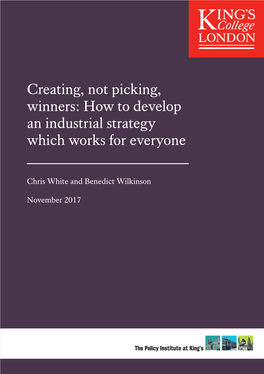 Creating, Not Picking, Winners: How to Develop an Industrial Strategy Which Works for Everyone