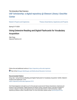 Using Extensive Reading and Digital Flashcards for Vocabulary Acquisition