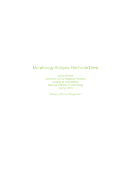 Morphology Analysis: Northside Drive