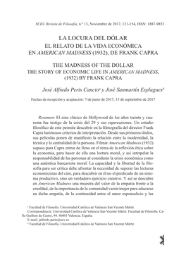 La Locura Del Dólar El Relato De La Vida Económica En American Madness (1932), De Frank Capra