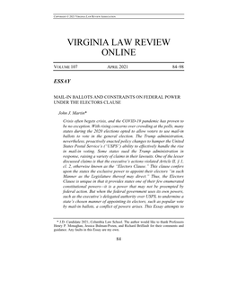 Virginia Law Review Online