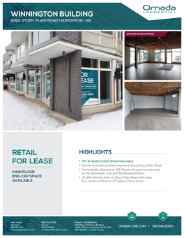 Winnington Building Retail for Lease