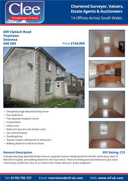 609 Clydach Road Ynystawe Swansea Price £134,950 SA6