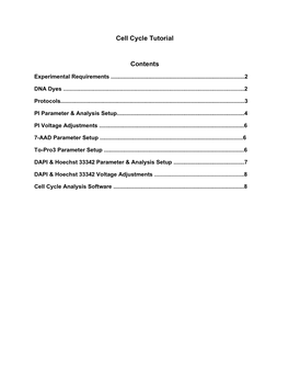 Cell Cycle Tutorial Contents