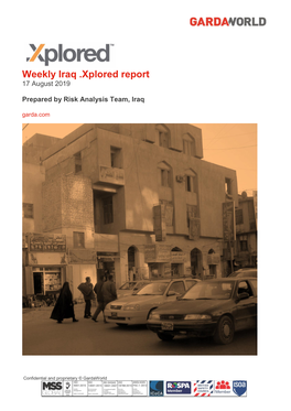 Weekly Iraq .Xplored Report 17 August 2019