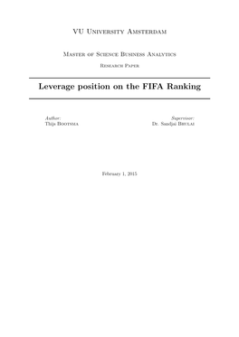 Leverage Position on the FIFA Ranking
