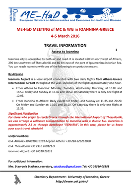 ME-Had MEETING of MC & WG in IOANNINA-GREECE 4-5 March