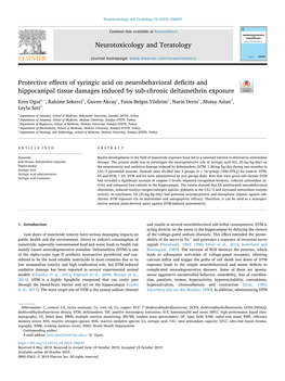 Protective Effects of Syringic Acid on Neurobehavioral Deficits And