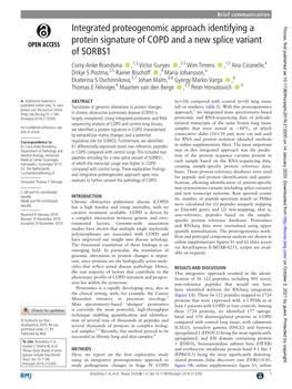 Integrated Proteogenomic Approach Identifying a Protein Signature Of