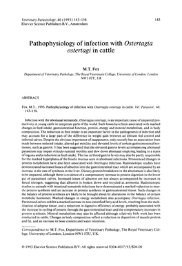 Dr Fox Article on Pathophysiology of Parasite Infections