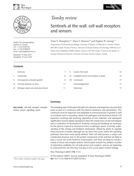 Tansley Review Sentinels at the Wall: Cell Wall Receptors and Sensors