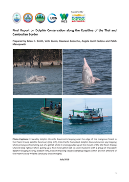 Final Report on Dolphin Conservation Along the Coastline of the Thai and Cambodian Border