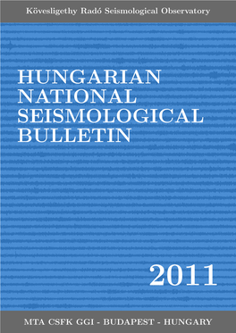 Hungarian National Seismological Bulletin