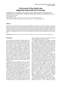 First Record of the Asiatic Bee Megachile Disjunctiformis in Europe