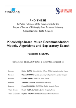 Knowledge-Based Music Recommendation: Models, Algorithms and Exploratory Search