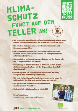 FÄNGT AUF DEM 100 % AN! Bio TELLER VEGAN