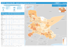 Sana'a Hub 4W: Health Cluster Partners Per Governorate DRAFT June 2020