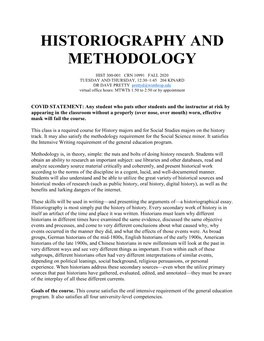 Historiography and Methodology