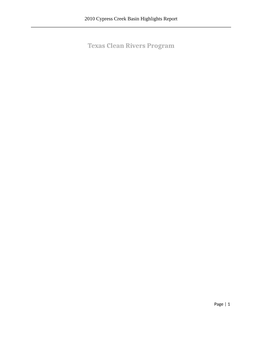 Texas Clean Rivers Program