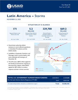 2020 11 22 USAID-BHA Latin America Storms Fact Sheet #2