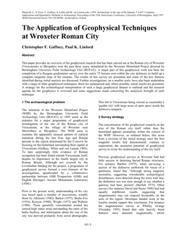 The Application of Geophysical Techniques at Wroxeter Roman City