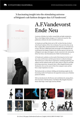 A.F.Vandevorst Ende Neu