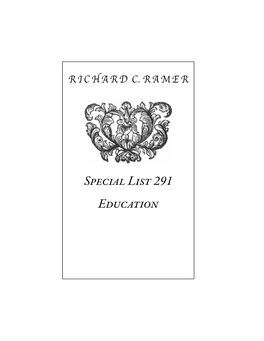 Special List 291: Education