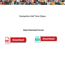 Hampshire Half Term Dates