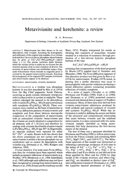 Metavivianite and Kerchenite