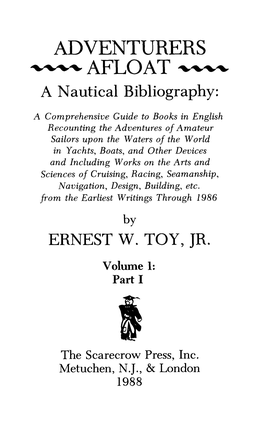 ADVENTURERS AFLOAT **S* a Nautical Bibliography