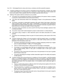 Sec. 42-5. - Discharging Firearms, Bows-And-Arrows, Crossbows and Other Projectile Weapons