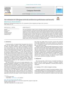 An Evaluation of Videogame Network Architecture Performance and Security