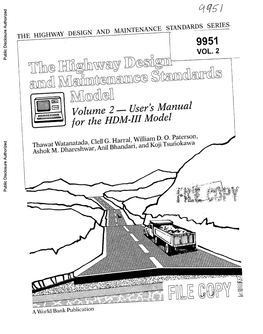 Volume 2- User's Manual for the HDM-III Model