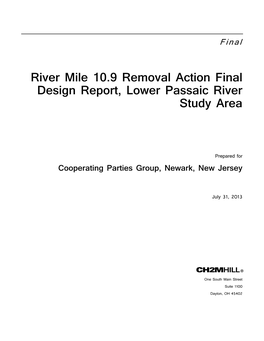 River Mile 10.9 Removal Action Final Design Report, Lower Passaic River Study Area