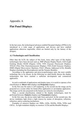 Appendix a Flat Panel Displays