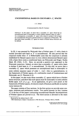 Unconditional Bases in Countably-.2^ Spaces