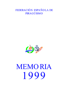 Memoria 1999 1 1 Federación Española De Piragüismo