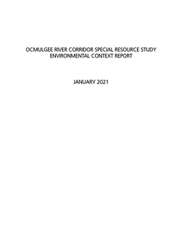 Ocmulgee River Corridor Special Resource Study – Environmental
