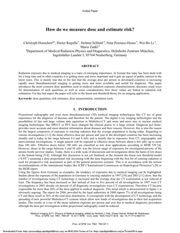 How Do We Measure Dose and Estimate Risk?