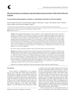 Physicochemical, Nutritional, and Antioxidant Characteristics of the Fruit of Ehretia Tinifolia