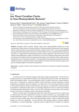 Are There Circadian Clocks in Non-Photosynthetic Bacteria?