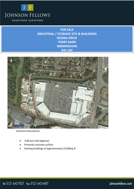 For Sale Industrial / Storage Site & Buildings Regina Drive