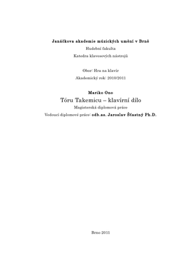 Takemitsu Toru Taidan Ifusuru Seishin, Polyphone Vol.9, 1991, S.153 25 TAKEMITSU,T.: Ki No Kagami, Sougen No Kagami, Tokyo, Nakl