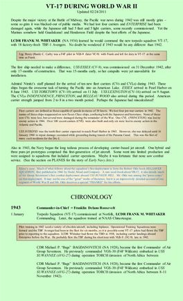Vt-17 Chronology