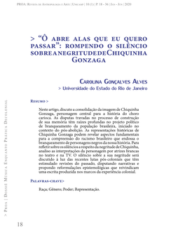 “Ô Abre Alas Que Eu Quero Passar”: Rompendo O Silêncio Sobre a Negritude De Chiquinha Gonzaga